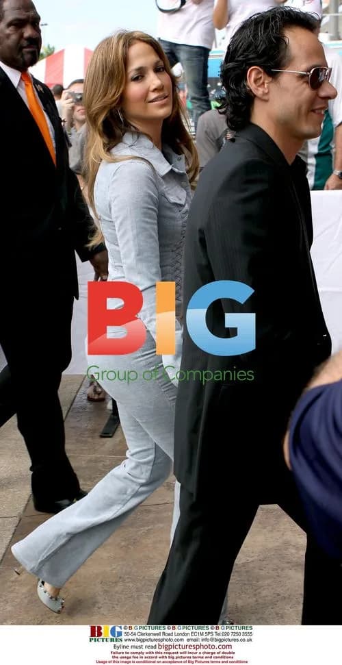 Marc Anthony and Jennifer Lopez at Miami Dolphins game