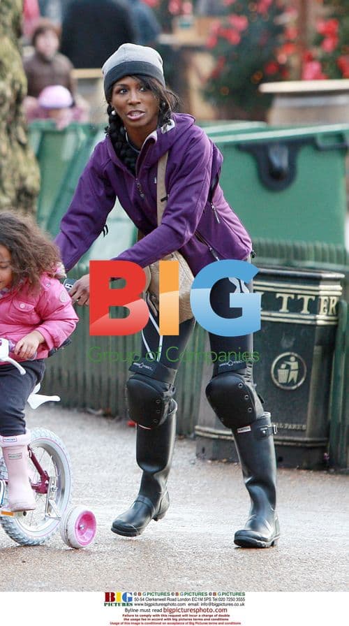 Sinitta and kids at Winter Wonderland