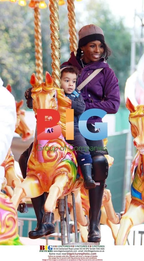 Sinitta and kids at Winter Wonderland