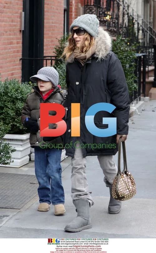 Sarah Jessica Parker and son at NYC library