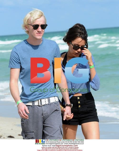 Tom Felton and Girlfriend at Miami Beach