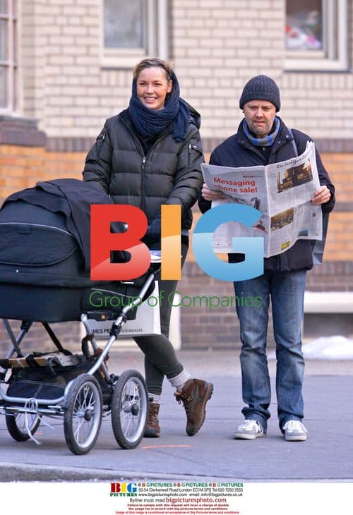 Lars Ulrich and Connie Nielsen with son
