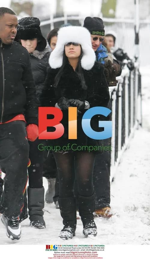 Lily Allen sledding in London