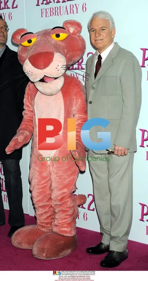 Steve Martin greets Pink Panther at NY premiere