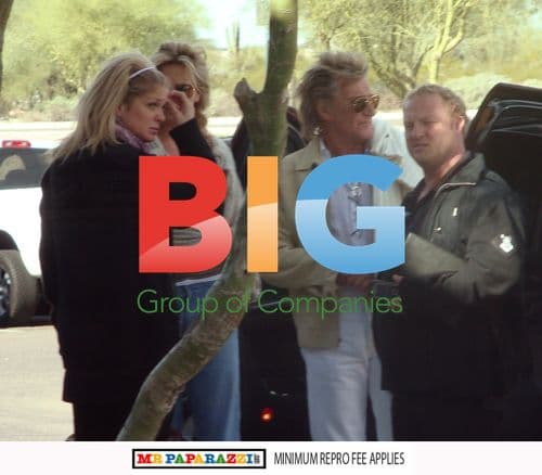 Rod Stewart and Penny Lancaster reunited with ex Rachel Hunter