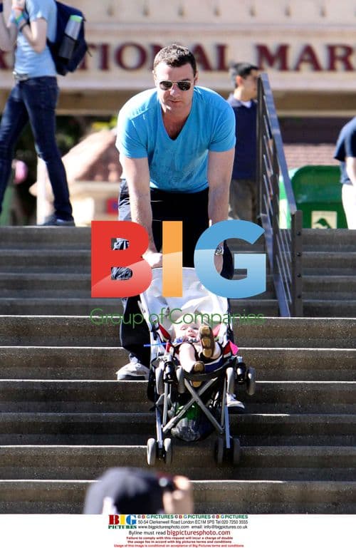 Liev Schreiber and son at Los Angeles Zoo