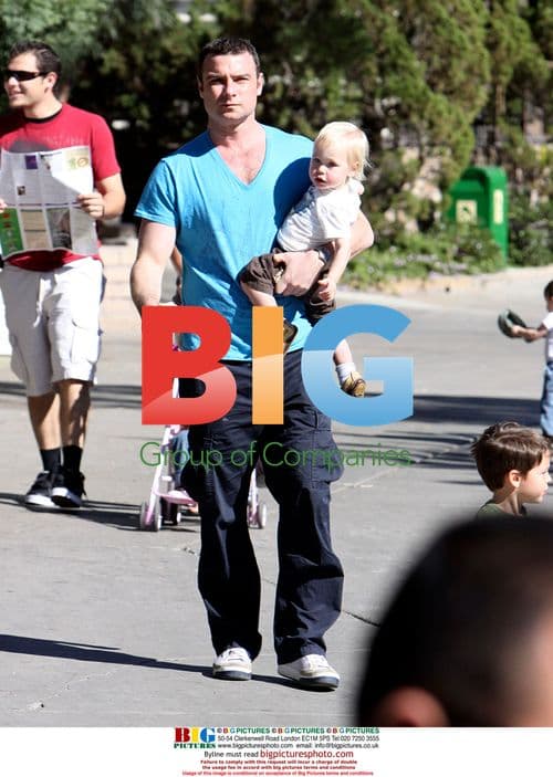 Liev Schreiber and son at LA Zoo