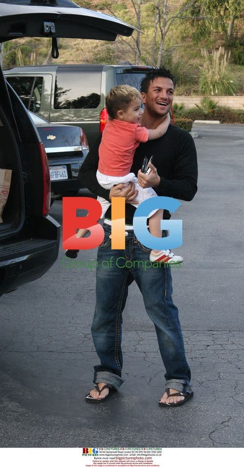 Peter Andre and son Junior shopping