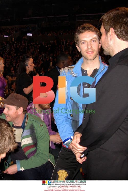 Chris Martin of Coldplay Backstage at GRAMMYs