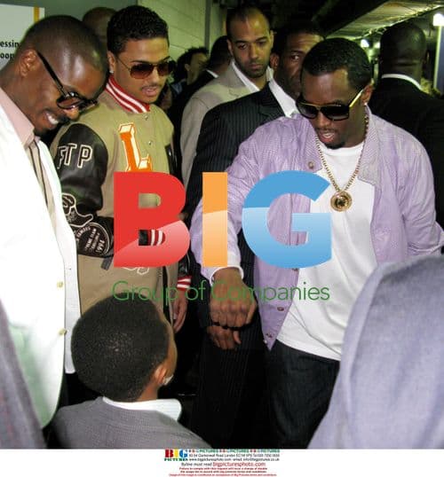 Diddy with sons backstage at GRAMMYs