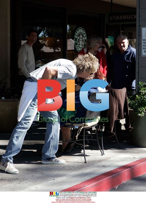 Rod Stewart and daughter Ruby leave Starbucks in Lamborghini