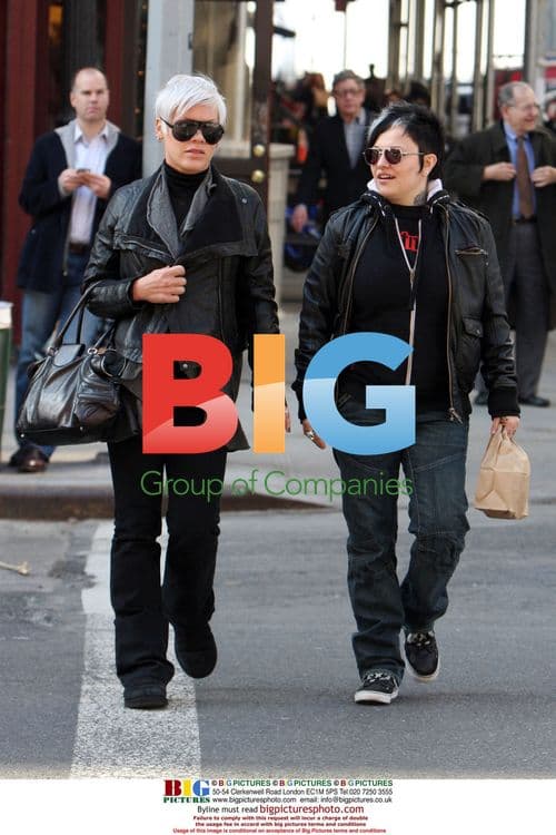 Pink and friend walk in New York