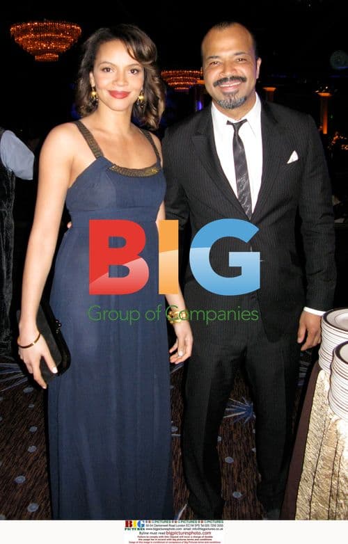 Jeffrey Wright and wife at NAACP Image Awards party