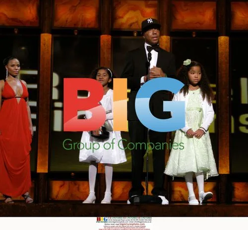 Russell Simmons with daughters at NAACP Image Awards
