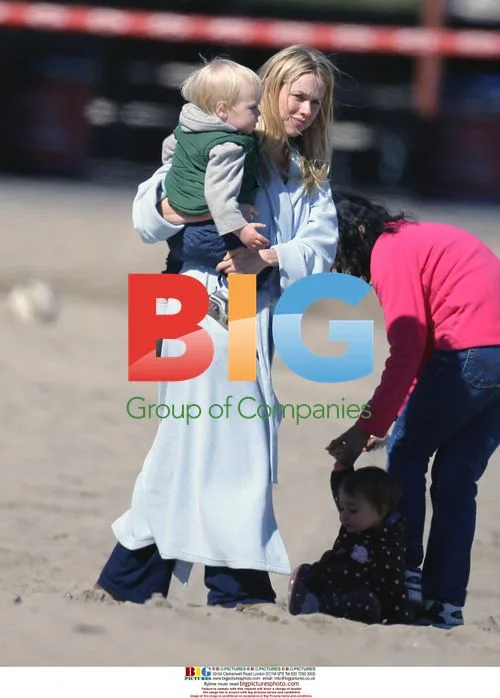 Naomi Watts and son at beach playground