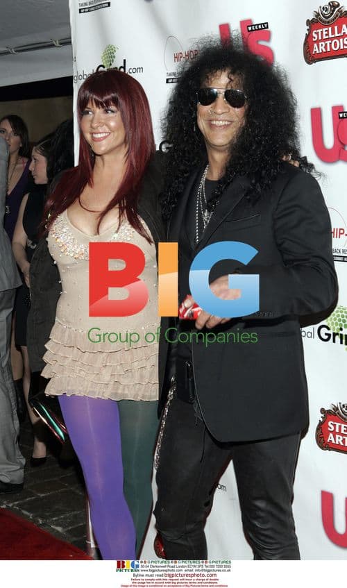 Slash and wife at Grammy launch party
