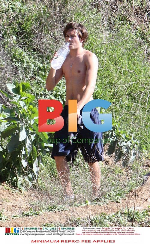 Zac Efron Shirtless After Hike
