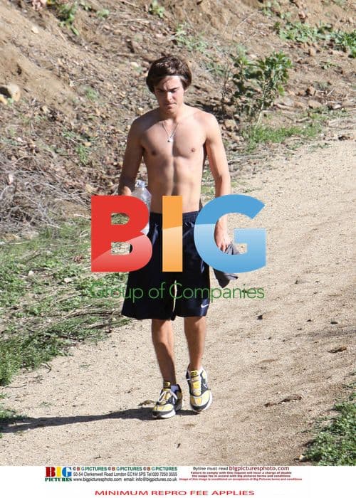 Zac Efron Shirtless After Hike