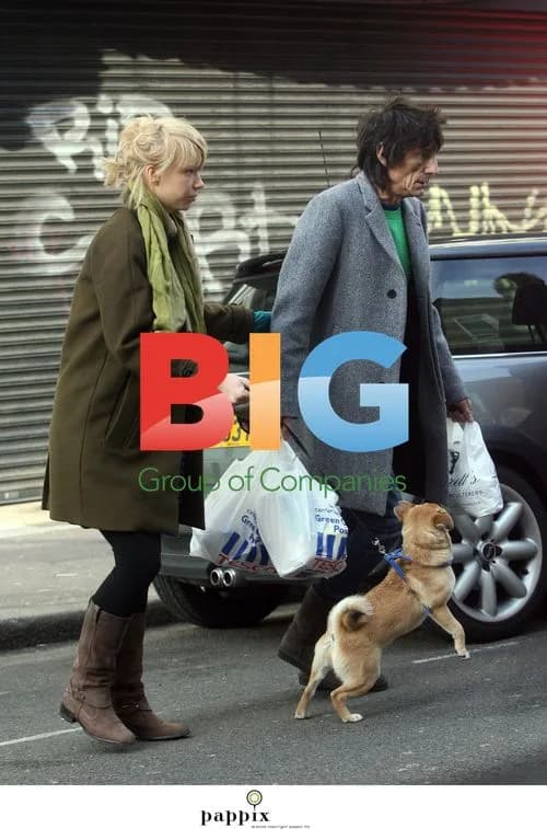 Ronnie Wood and girlfriend walk dog in London