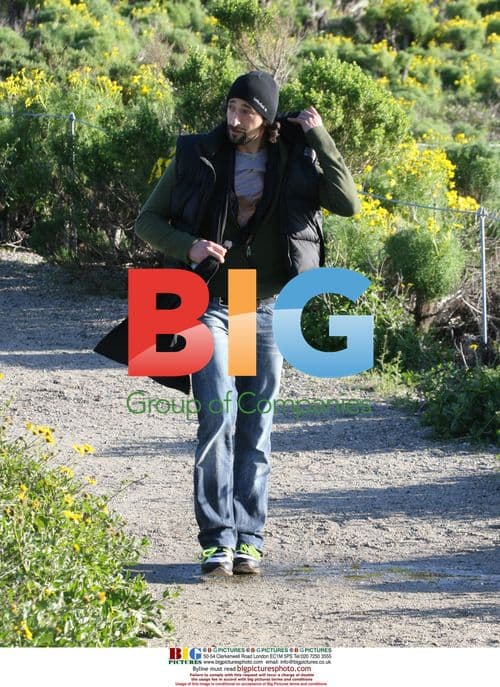 Adrien Brody doing yoga in Malibu