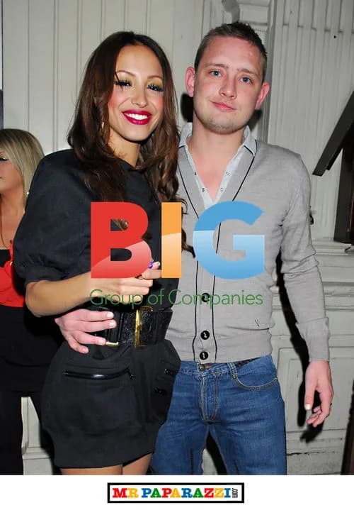 Sugababe Amelle Berrabah and boyfriend leaving Mahiki bar