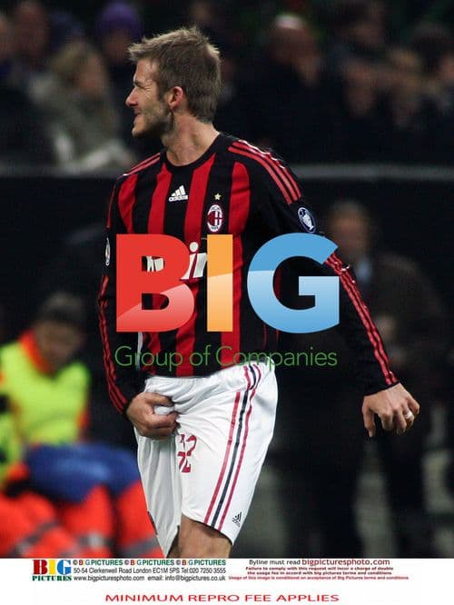 David Beckham Poses After Milan Derby
