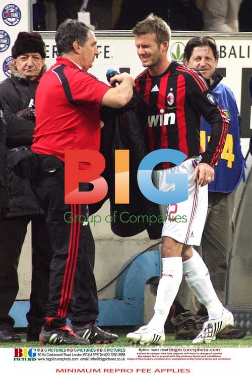 David Beckham poses after Milan Derby
