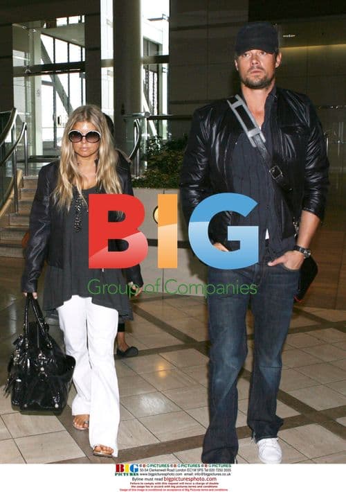 Newlyweds Fergie and Josh Depart LAX