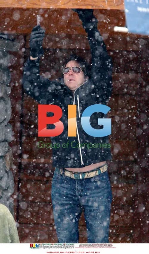 Jonathan Ross and family in ski resort