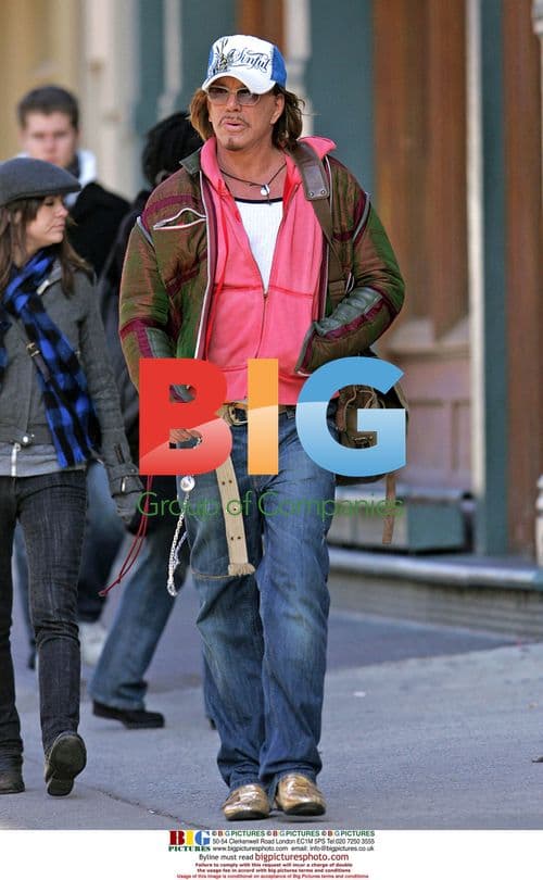 Mickey Rourke strolling in SoHo, NYC