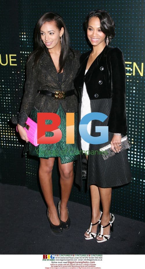 SOLANGE KNOWLES and ZOE SALDANA at Armani store opening