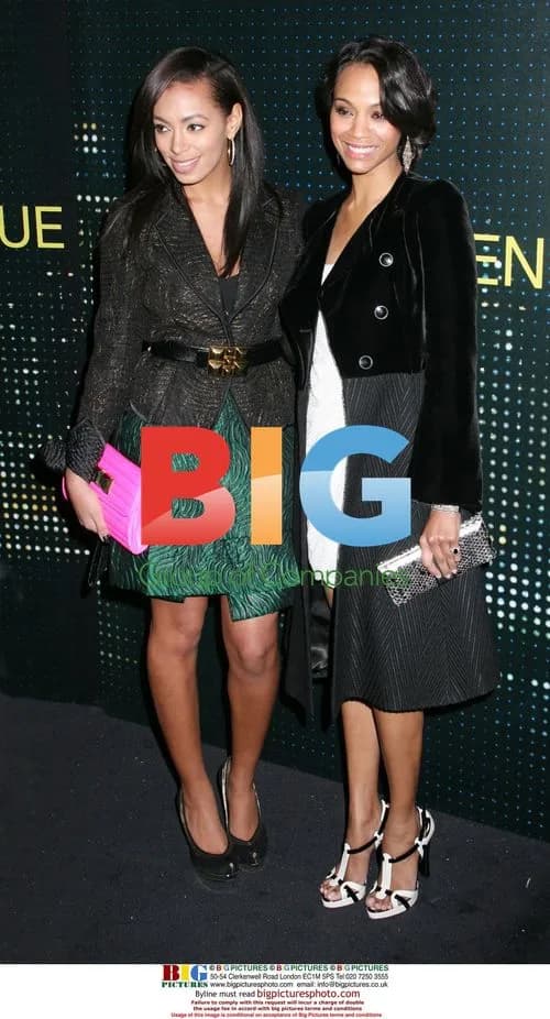 SOLANGE KNOWLES and ZOE SALDANA at Armani store opening