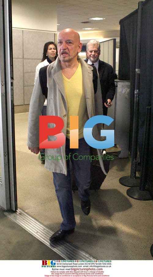 Sir Ben Kingsley and wife at LAX