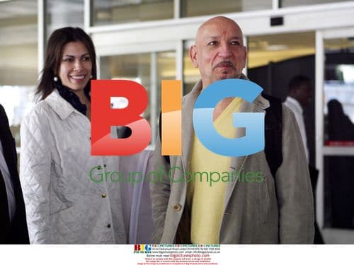 Sir Ben Kingsley and wife arrive at LAX