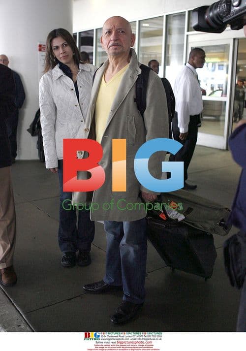 Sir Ben Kingsley and wife at LAX