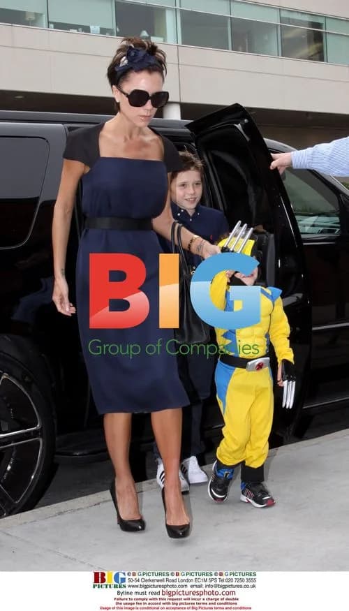 Victoria Beckham and kids at son's martial arts party