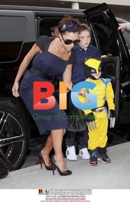 Victoria Beckham with kids at son's party