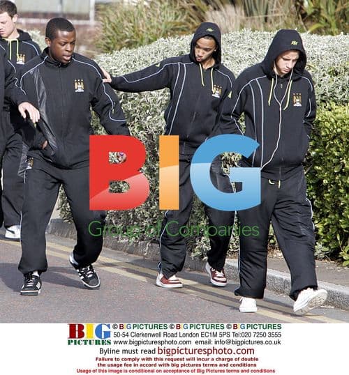 Manchester City players go for walk before match