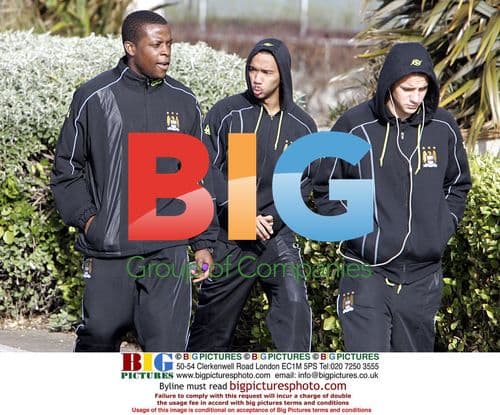 Manchester City players by River Mersey