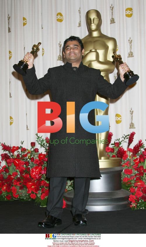 A.R. Rahman with Slumdog Millionaire Oscars
