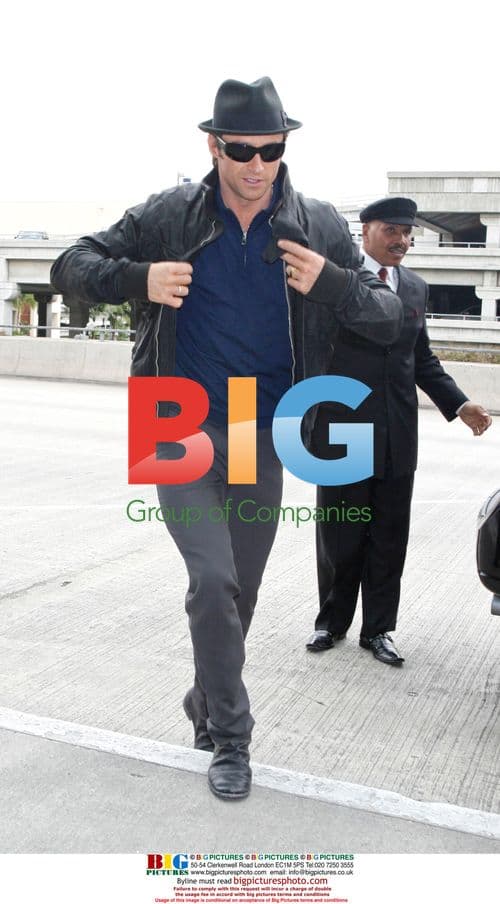 Hugh Jackman arrives at LAX