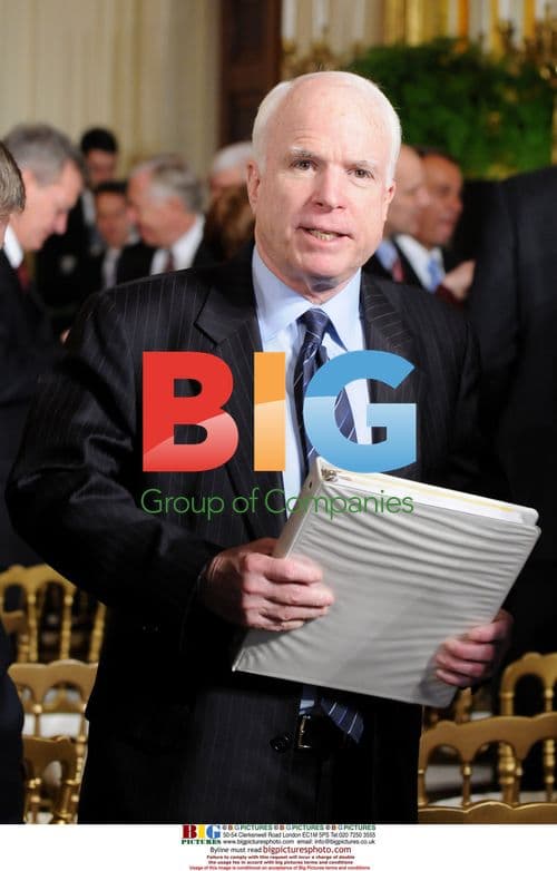 Sen. John McCain leaves Fiscal Responsibility Summit