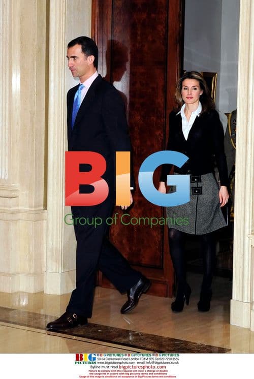 Prince and Princess of Asturias attend meeting