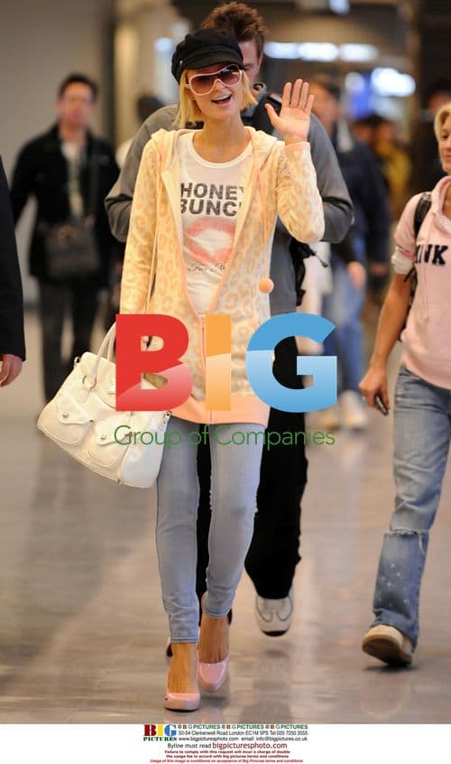 Paris Hilton arrives at Narita Airport