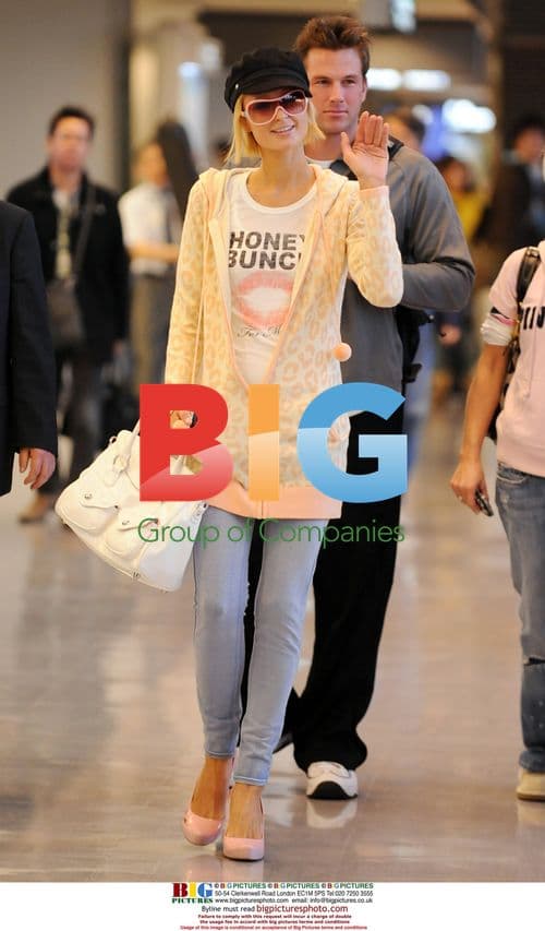 Paris Hilton Arrives at Narita Airport, Japan