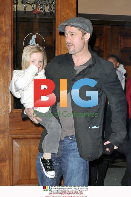 Brad Pitt and Angelina Jolie with kids at Little Mermaid