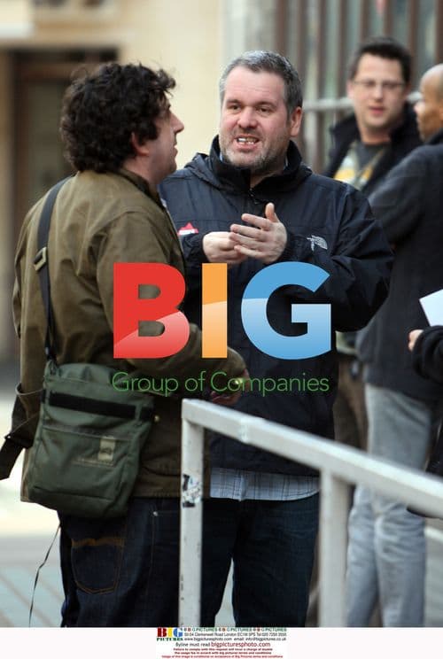 DJ Chris Moyles on cigarette break at Radio 1 studios
