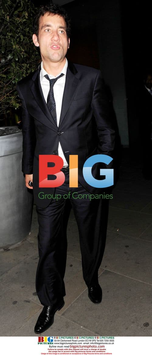 Clive Owen leaving Bungalow 8 with Alfonso Cuaron