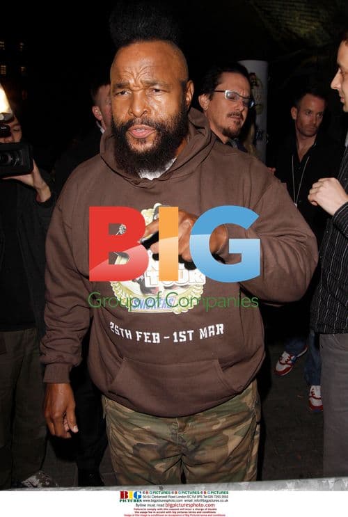 Mr T arriving for Snickers Tour launch in London