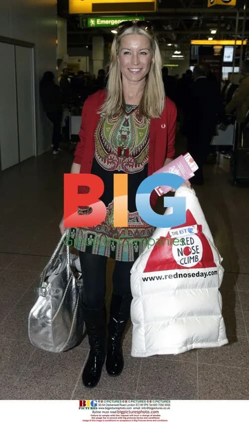 Denise Van Outen at Heathrow for Comic Relief